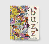 Book cover of Buzz with colorful illustrations of butterflies on a white background