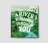 Book cover of 'A River Running Through You' by Amy-Jane Beer with a green landscape and white text on a light gray background.
